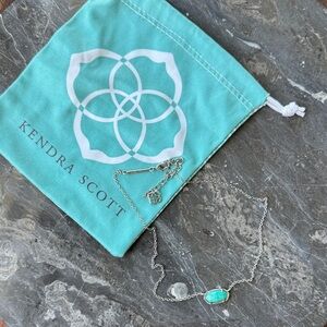 Kendra Scott Silver Necklace with Turquoise Stone